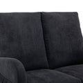 Coolmore Rocking Chair Upholstered Mid Century Modern Rocker Oversized Wingback Armchair For Living Room Black Linen