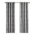 Knitted Jacquard Paisley Total Blackout Grommet Top Curtain Panel Only 1 Pc Panel Grey Polyester