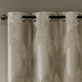 Ogee Knitted Jacquard Total Blackout Curtain Panel Only 1 Pc Panel Taupe Polyester