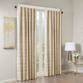 Jacquard Lined Total Blackout Rod Pocket Back Tab Curtain Panel Only 1 Pc Panel Gold Polyester