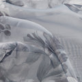 Printed Floral Twist Tab Top Voile Sheer Curtain Grey Polyester