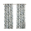 Jacquard Printed Room Darkening Curtain Panel Aqua Polyester