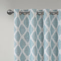 Printed Ikat Blackout Patio Curtain Only 1 Pc Panel Aqua Polyester