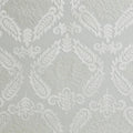 Knitted Jacquard Paisley Total Blackout Grommet Top Curtain Panel Only 1 Pc Panel White Polyester