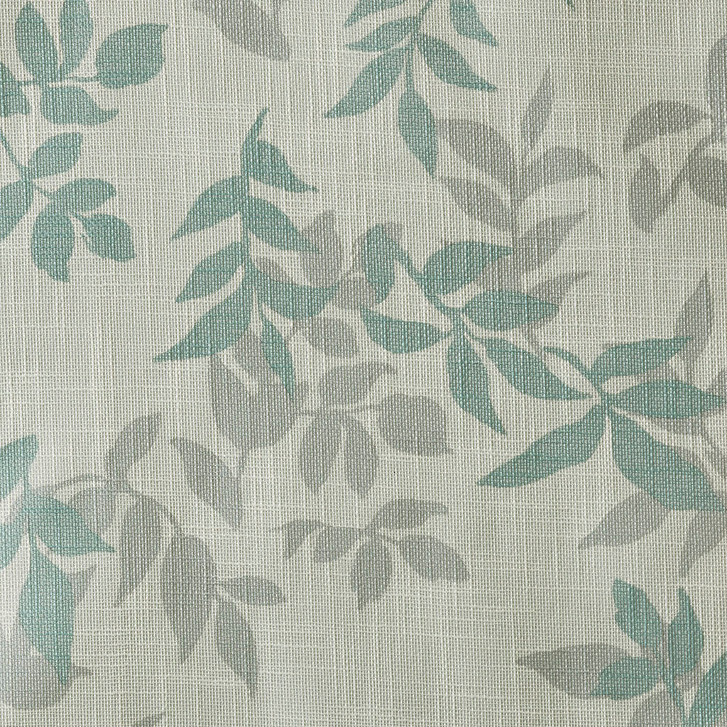 Printed Botanical Blackout Curtain Panel Aqua Polyester