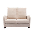 Coolmore Rocking Chair Upholstered Mid Century Modern Rocker Oversized Wingback Armchair For Living Room Beige Linen
