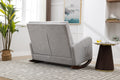 Coolmore Rocking Chair Upholstered Mid Century Modern Rocker Oversized Wingback Armchair For Living Room Light Gray Linen