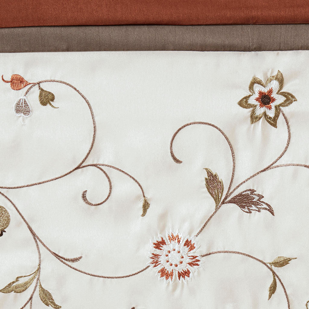 Embroidered Window Valance Spice 50X18" Multicolor Polyester