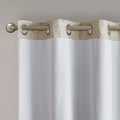 Tonal Printed Faux Silk Total Blackout Curtain Panel Pair 2 Pcs Window Panels Taupe Polyester