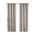 Knitted Jacquard Da Total Blackout Grommet Top Curtain Panel Only 1 Pc Panel Silver Polyester