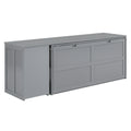 Queen Size Murphy Bed With Rotable Desk, Gray Box Spring Not Required Queen Gray Wood Bedroom Pine Bed Frame Solid Wood Mdf