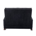 Coolmore Rocking Chair Upholstered Mid Century Modern Rocker Oversized Wingback Armchair For Living Room Black Linen