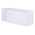 Queen Size Murphy Bed With Rotable Desk, White Box Spring Not Required Queen White Wood Bedroom Pine Bed Frame Solid Wood Mdf