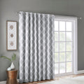 Printed Ikat Blackout Patio Curtain Only 1 Pc Panel Grey Polyester