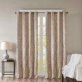 Knitted Jacquard Da Total Blackout Grommet Top Curtain Panel Only 1 Pc Panel Champagne Polyester