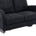 Coolmore Rocking Chair Upholstered Mid Century Modern Rocker Oversized Wingback Armchair For Living Room Black Linen