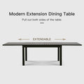 Large Extendable Patio Dining Table, Aluminum Metal Indoor Outdoor 53