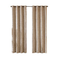 Knitted Jacquard Da Total Blackout Grommet Top Curtain Panel Only 1 Pc Panel Champagne Polyester