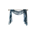 Printed Floral Voile Sheer Scarf Navy Polyester