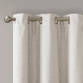 Tonal Printed Faux Silk Total Blackout Curtain Panel Pair 2 Pcs Window Panels Ivory Polyester