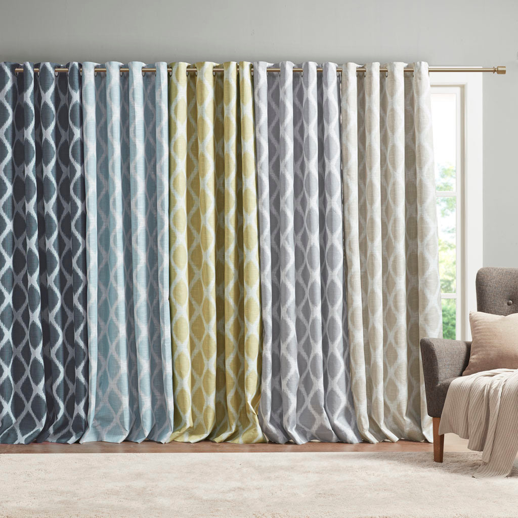 Printed Ikat Blackout Patio Curtain Only 1 Pc Panel Multicolor Polyester