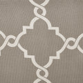 Fretwork Print Grommet Top Window Curtain Panel Only 1 Pc Panel Grey White Polyester