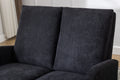 Coolmore Rocking Chair Upholstered Mid Century Modern Rocker Oversized Wingback Armchair For Living Room Black Linen