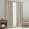 Knitted Jacquard Paisley Total Blackout Grommet Top Curtain Panel Only 1 Pc Panel Champagne Polyester