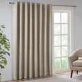 Printed Heathered Blackout Window Patio Panel Taupe Polyester