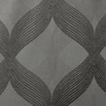 Ogee Knitted Jacquard Total Blackout Curtain Panel Only 1 Pc Panel Charcoal Polyester