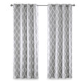 Printed Ikat Blackout Curtain Panel Only 1 Pc Panel Grey Polyester