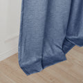 Tonal Printed Faux Silk Total Blackout Curtain Panel Pair 2 Pcs Window Panels Blue Polyester