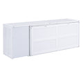 Queen Size Murphy Bed With Rotable Desk, White Box Spring Not Required Queen White Wood Bedroom Pine Bed Frame Solid Wood Mdf