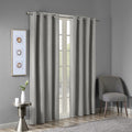 Printed Heathered Blackout Grommet Top Curtain Panel Only 1 Pc Panel Grey Polyester