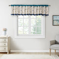 Embroidered Window Valance Navy 50X18
