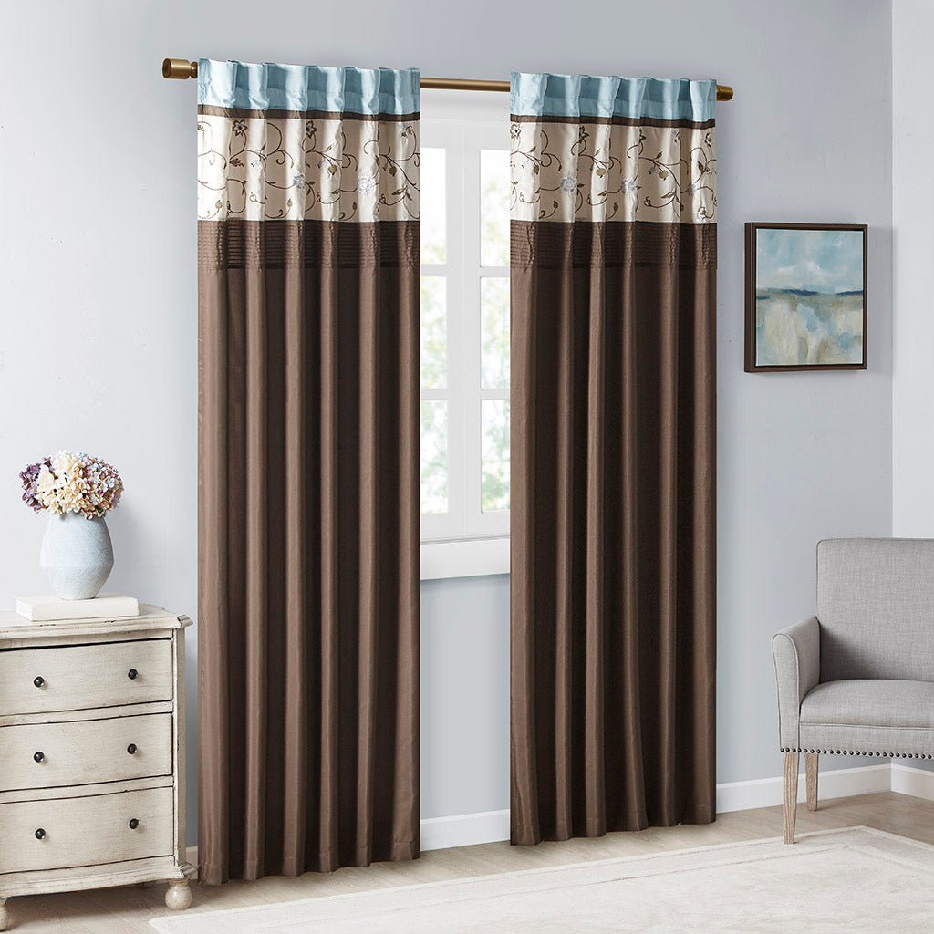 Embroidered Curtain Panel Only 1 Pc Panel Multicolor Polyester