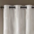 Ogee Knitted Jacquard Total Blackout Curtain Panel Only 1 Pc Panel Ivory Polyester