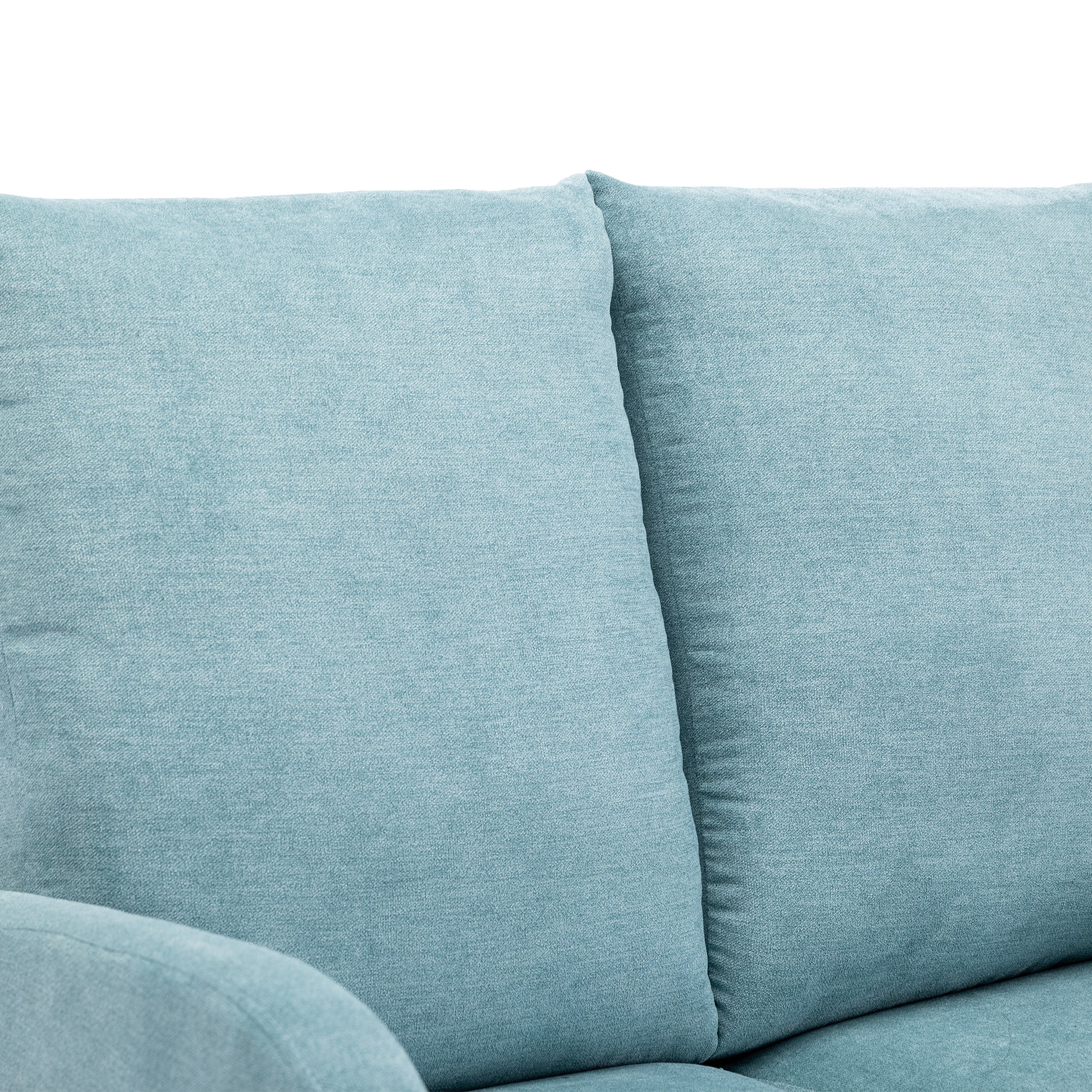 Coolmore Rocking Chair Upholstered Mid Century Modern Rocker Oversized Wingback Armchair For Living Room Light Blue Linen