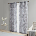 Printed Floral Rod Pocket And Back Tab Voile Sheer Curtain Only 1 Pc Panel Grey Polyester