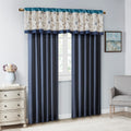 Embroidered Window Valance Navy 50X18