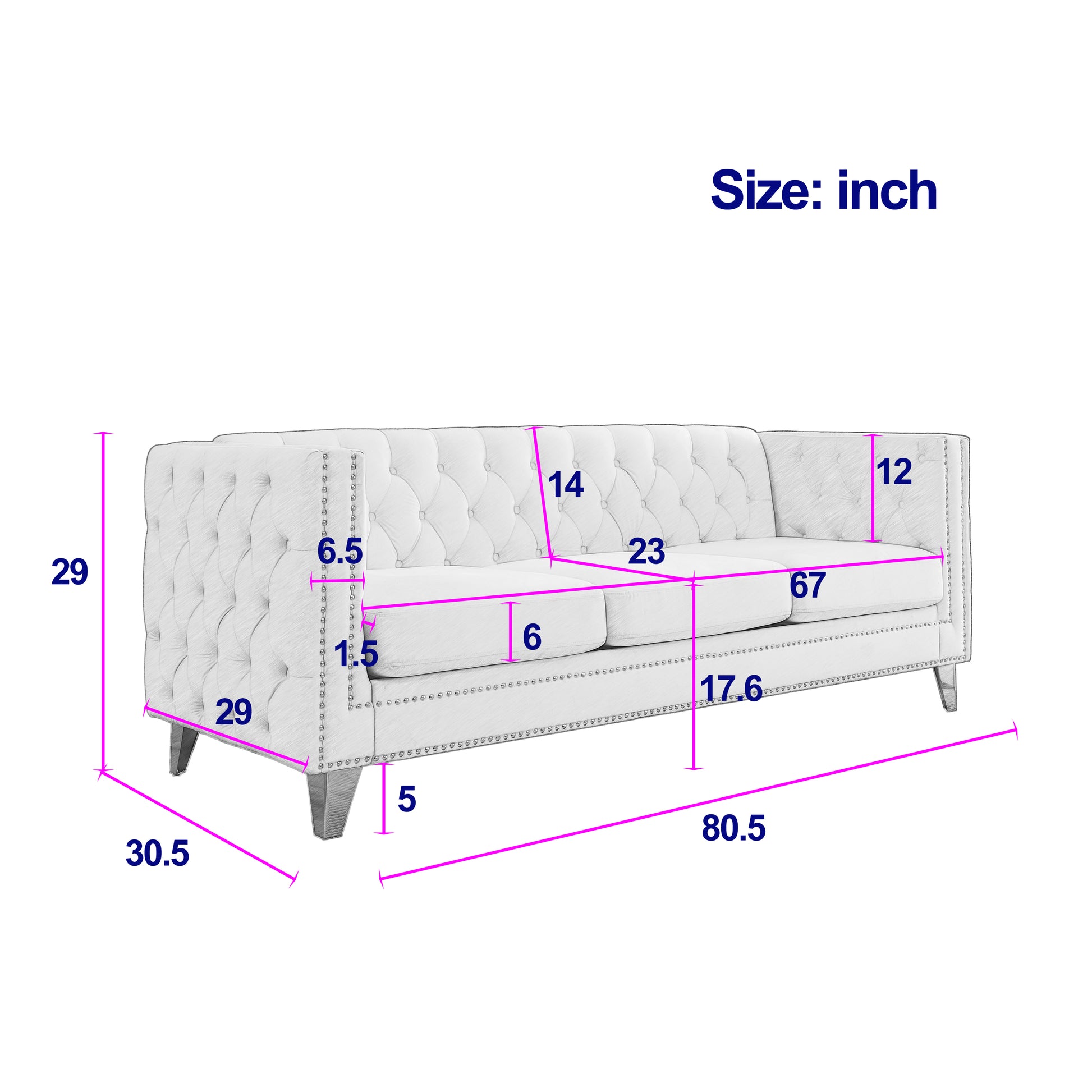 Contact Us For 3D Modeling Velvet Sofa For Living Room,Buttons Tufted Square Arm Couch, Modern Couch Upholstered Button And Metal Legs, Sofa Couch For Bedroom, Grey Velvet .2Pcs Gray Foam Velvet