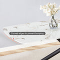 Large Rectangular Imitation Marble Dining Table, 6 8 Seats, 0.39 