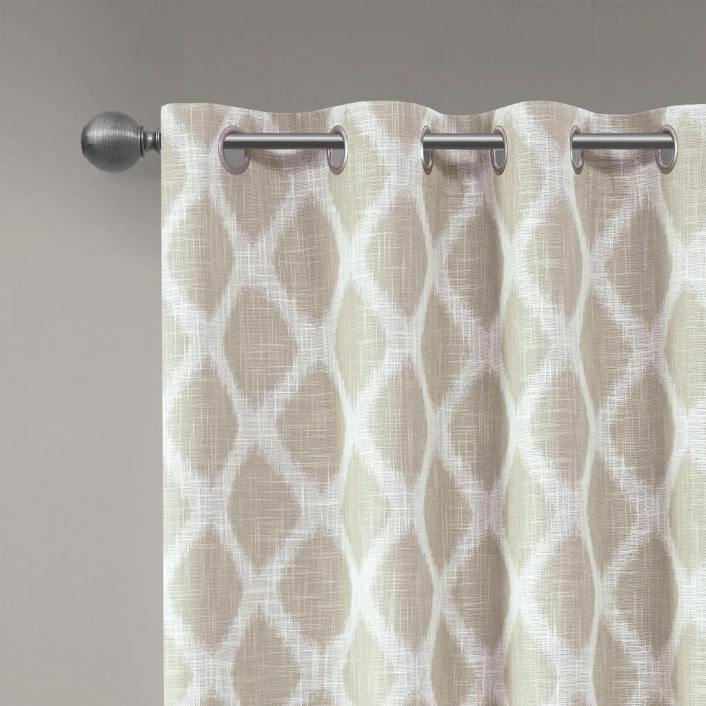 Printed Ikat Blackout Curtain Panel Only 1 Pc Panel Taupe Polyester