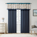 Embroidered Window Valance Navy 50X18