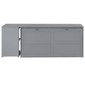Queen Size Murphy Bed With Rotable Desk, Gray Box Spring Not Required Queen Gray Wood Bedroom Pine Bed Frame Solid Wood Mdf