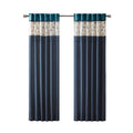 Embroidered Curtain Panel Only 1 Pc Panel Navy Polyester