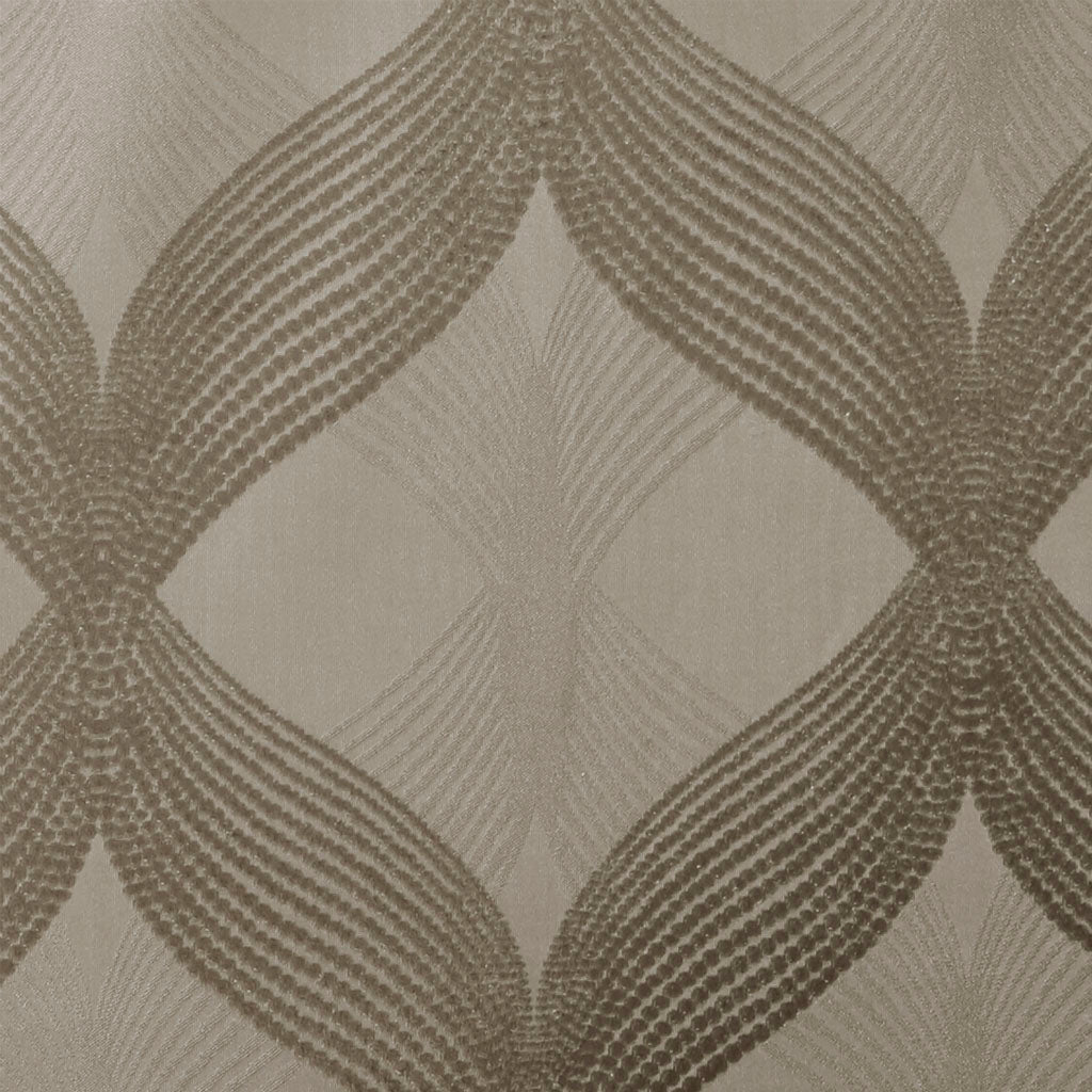 Ogee Knitted Jacquard Total Blackout Curtain Panel Only 1 Pc Panel Taupe Polyester