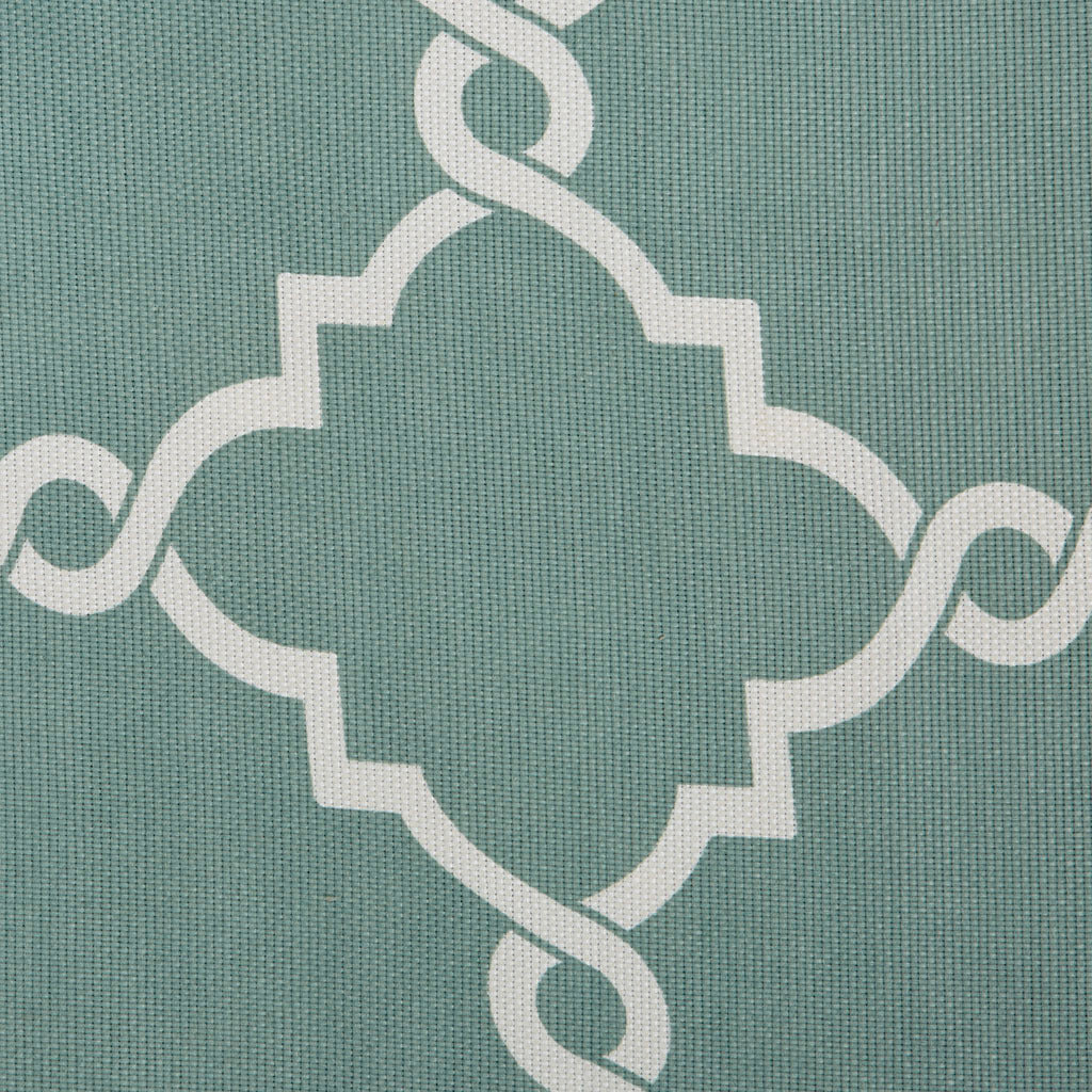 Fretwork Print Grommet Top Window Curtain Panel Only 1 Pc Panel Seafoam White Polyester