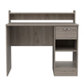 Portland 2 Shelf 1 Drawer Writing Desk Light Gray Gray Engineered Wood