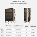 Luggage Sets Model Expandable Abs Hardshell 3Pcs Clearance Luggage Hardside Lightweight Durable Suitcase Sets Spinner Wheels Suitcase With Tsa Lock 20''24''28'' Brown Brown White Abs